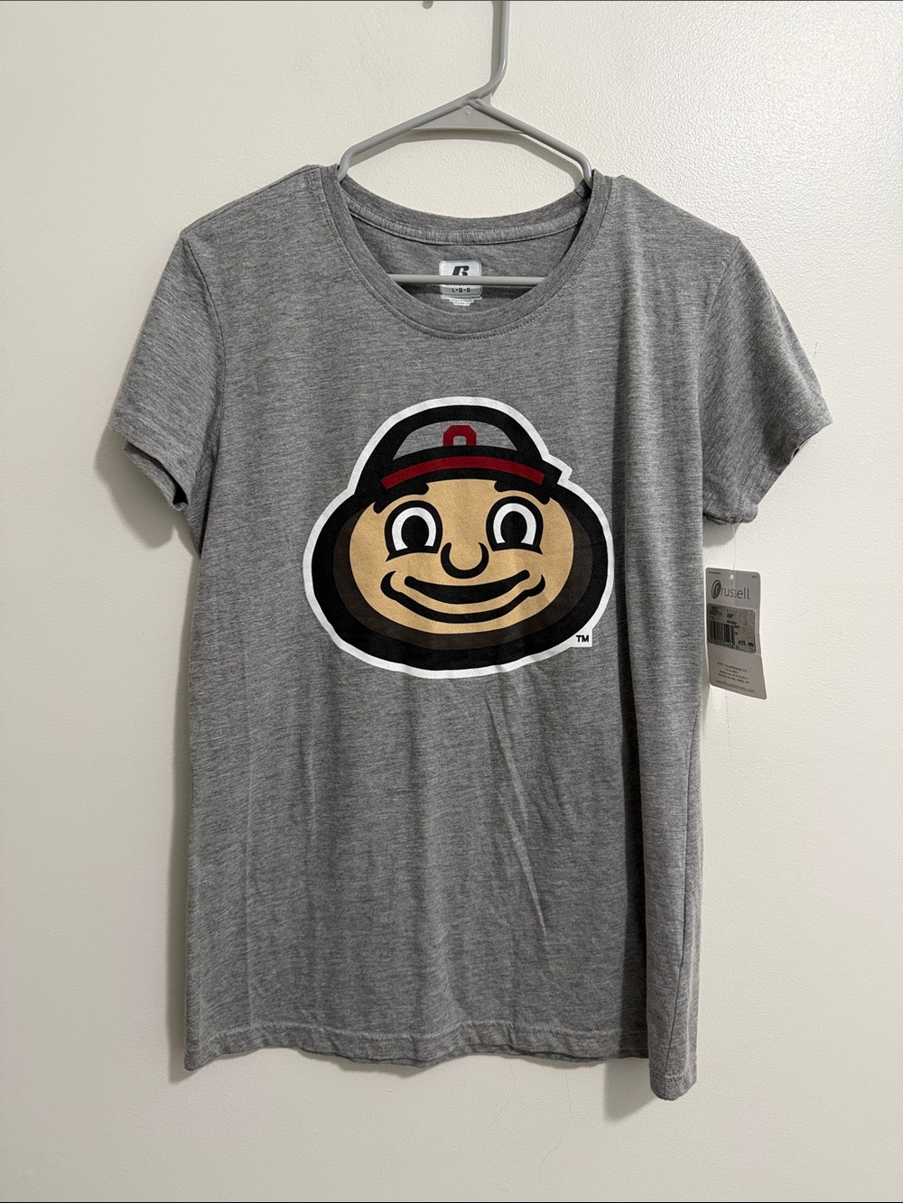 NWT Ohio State University Buckeyes Brutus Short Sleeve Fitted Tee Womens Large